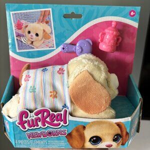 FurReal Newborns Puppy Interactive Pet, Sounds and Motion, Faux Fur, Kids Toys